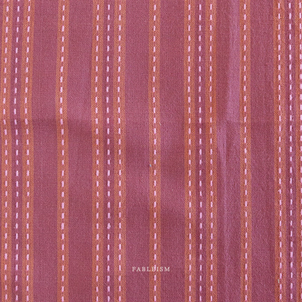 Fableism - Lucky Loom - Stitch Stripe Blackberry Fabric