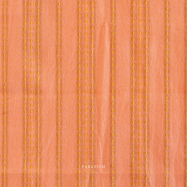 Fableism - Lucky Loom - Stitch Stripe Ginger Fabric