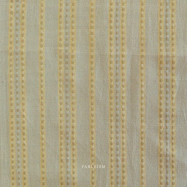 Fableism - Lucky Loom - Stitch Stripe Sage Fabric