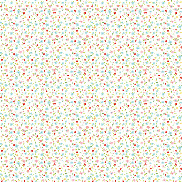 Poppie Cotton - Market Day - Tiny Flowers White Fabric