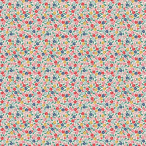 Poppie Cotton - Oh What Fun - Holly Flowers Multi Fabric