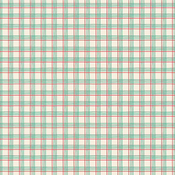 Poppie Cotton - Oh What Fun - Christmas Plaid Green Fabric