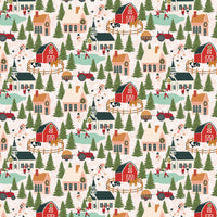 Poppie Cotton - Prairie Christmas - A Winter Scene Natural Fabric