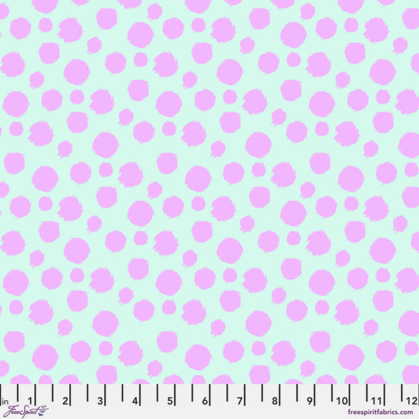 FreeSpirit Fabrics - Tula Pink Tabby Road Deja Vu - Fur Ball Technomint Fabric