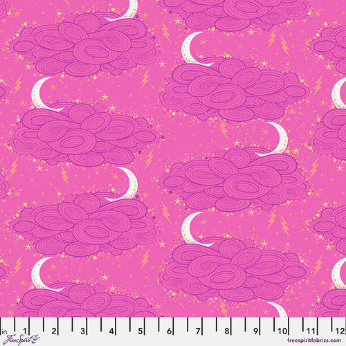 Free Spirit Fabrics - Tula Pink Nightshade Deja Vu - Storm Clouds Oleander Fabric