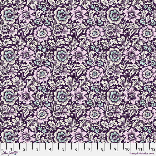 Free Spirit Fabrics - Tula Pink Nightshade Deja Vu - Mini Spider Blossom Nerium Fabric