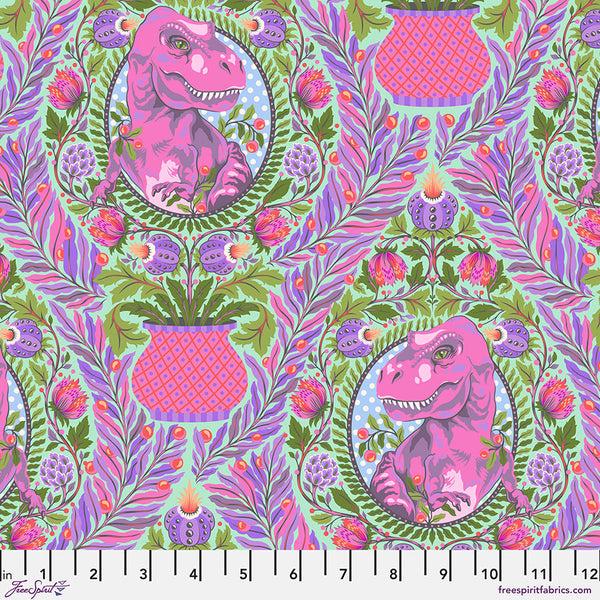 FreeSpirit Fabrics - Tula Pink ROAR! Tree Rex - Mist Fabric