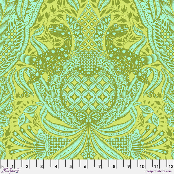 FreeSpirit Fabrics - Tula Pink ROAR! Gift Rapt - Lime Fabric