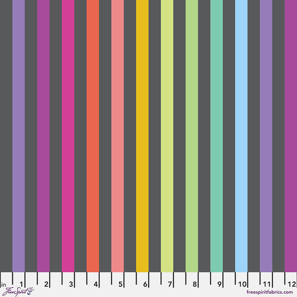 FreeSpirit Fabrics - Tula Pink True Colors Graywork - Disco Stripe Carbon Fabric