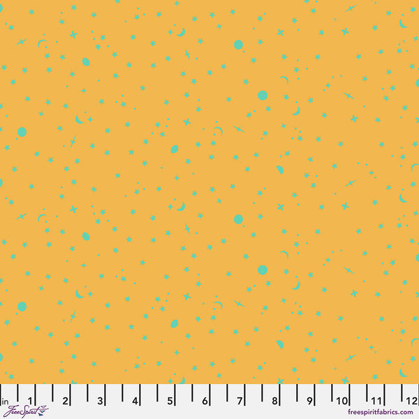 FreeSpirit Fabrics - Tula Pink Full Moon Forest II - Space Sprinkles Papaya Fabric
