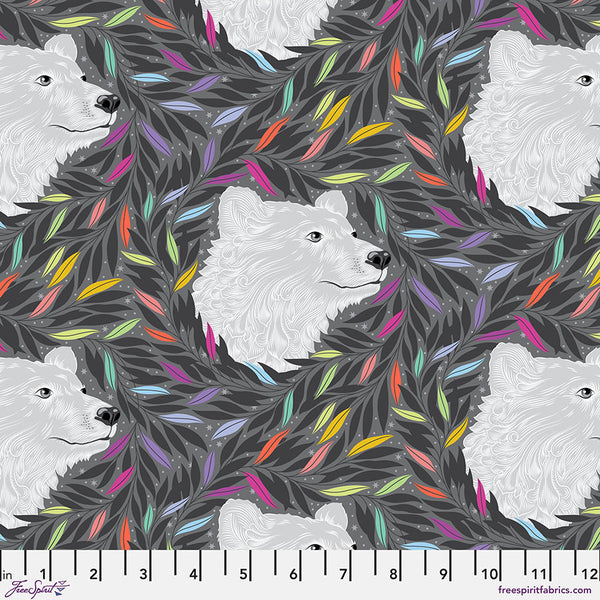 FreeSpirit Fabrics - Tula Pink Graywork - Just Bearly Carbon Fabric