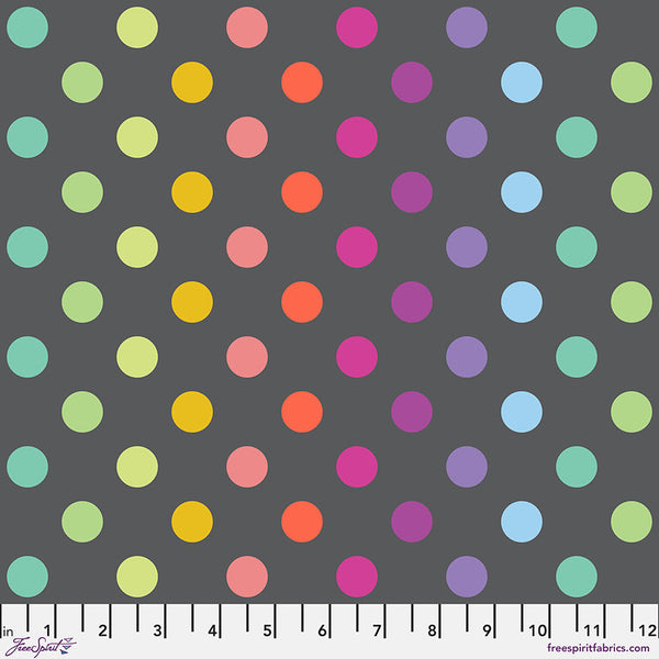 FreeSpirit Fabrics - Tula Pink True Colors Graywork - Disco Poms Carbon Fabric