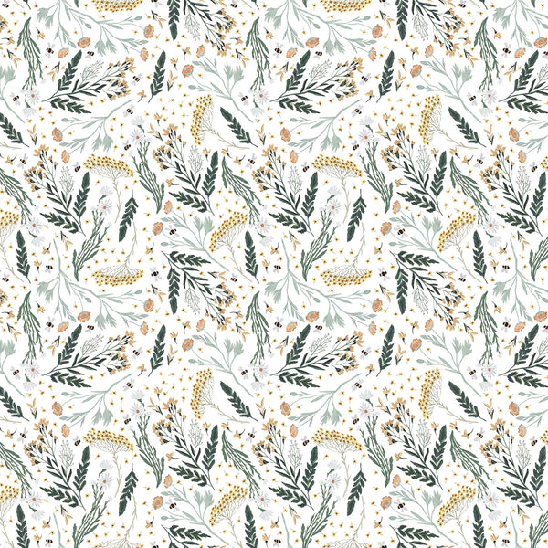 Figo - Green World - Botanical White Fabric