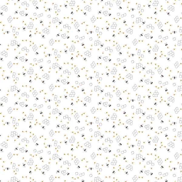 Figo - Green World - Bees White Fabric