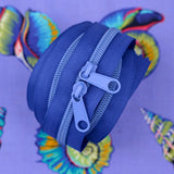 Renaissance Ribbons - 30" Zipper - Blue Bolt