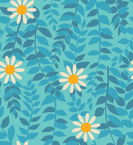 Ruby Star Society - Flowerland - Daisies Turquoise Fabric