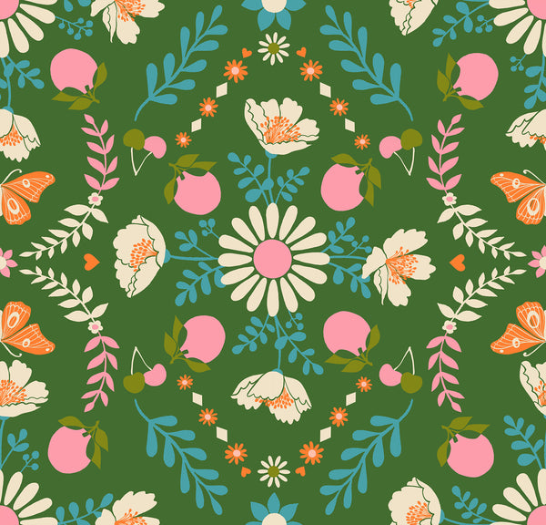 Ruby Star Society - Juicy - Poppy Garden Sarah Green Fabric