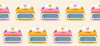 Pre-Order Ruby Star Society - Best Day Ever - Typewriters Natural Fabric