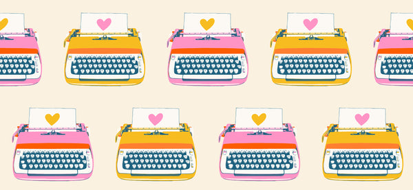 Pre-Order Ruby Star Society - Best Day Ever - Typewriters Natural Fabric