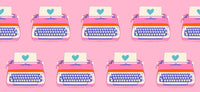 Ruby Star Society - Best Day Ever - Typewriters Posy Fabric