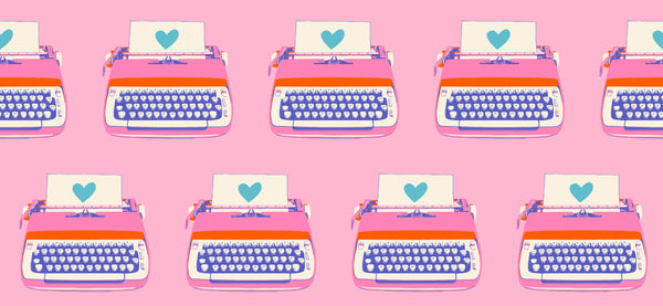 Pre-Order Ruby Star Society - Best Day Ever - Typewriters Posy Fabric