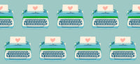 Ruby Star Society - Best Day Ever - Typewriters Turquoise Fabric