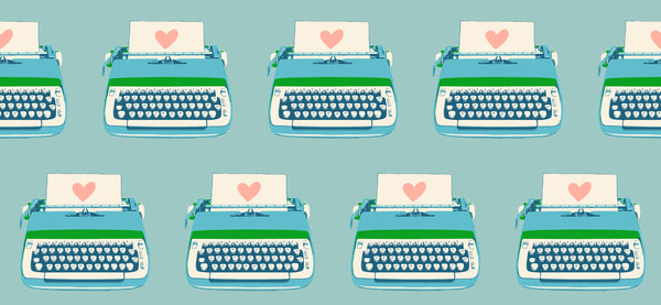 Pre-Order Ruby Star Society - Best Day Ever - Typewriters Turquoise Fabric