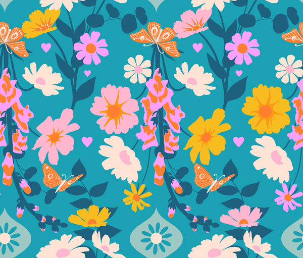 Pre-Order Ruby Star Society - Best Day Ever - Foxgloves Summer Sky Fabric