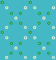 Ruby Star Society - Best Day Ever - Diamond Flowers Dark Turquoise Fabric