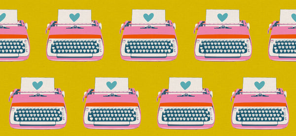 Pre-Order Ruby Star Society - Best Day Ever - Typewriters Golden Hour Canvas Fabric