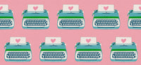 Pre-Order Ruby Star Society - Best Day Ever - Typewriters Posy Canvas Fabric