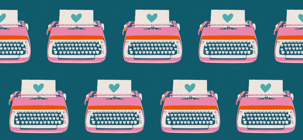 Pre-Order Ruby Star Society - Best Day Ever - Typewriters Teal Canvas Fabric