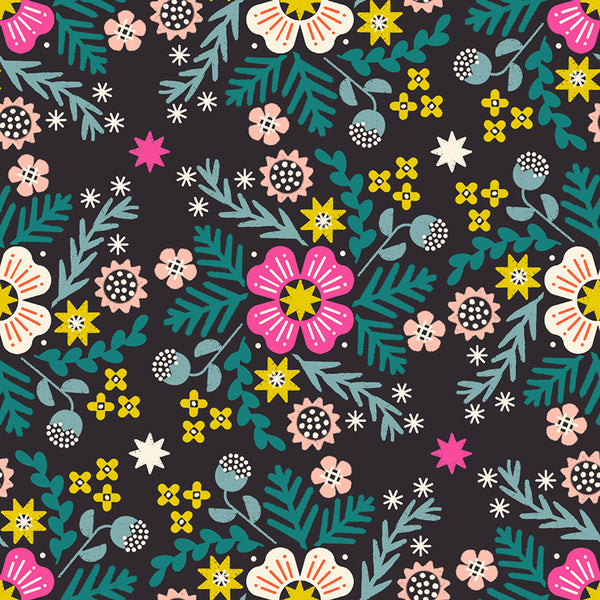 Ruby Star Society - Pivot - Wildflower Soft Black Fabric