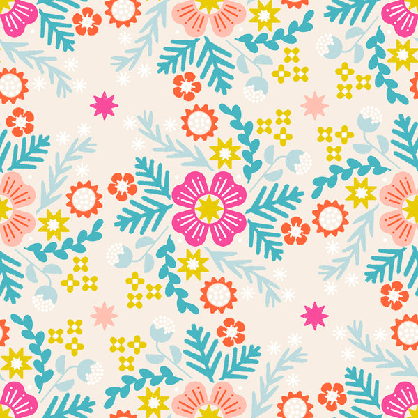 Ruby Star Society - Pivot - Wildflower Natural Canvas Fabric