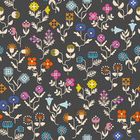 Ruby Star Society - Salutations - Forget Me Not Soft Black Fabric