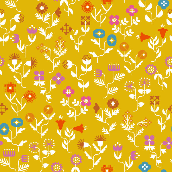 Ruby Star Society - Salutations - Forget Me Not Golden Rod Canvas Fabric
