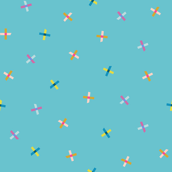 Ruby Star Society - Washi Plus - Plus Points Turquoise Fabric
