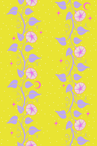Ruby Star Society - Glow Garden - Moon Vines Citron Fabric