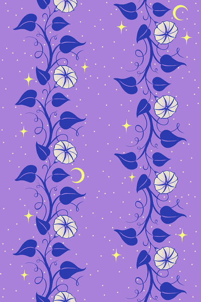 Ruby Star Society - Glow Garden - Moon Vines Amethyst Fabric