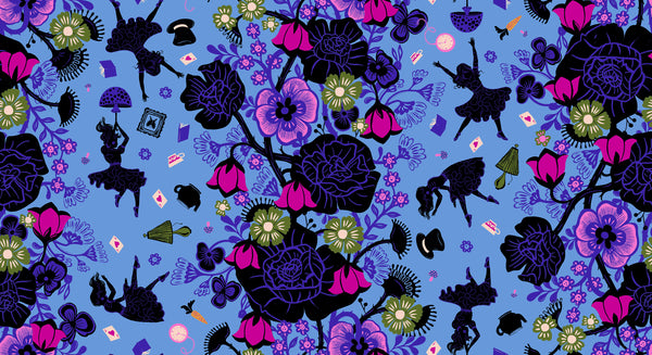 Ruby Star Society - Hello Alice - Rabbit Hole Lindley Blue Fabric