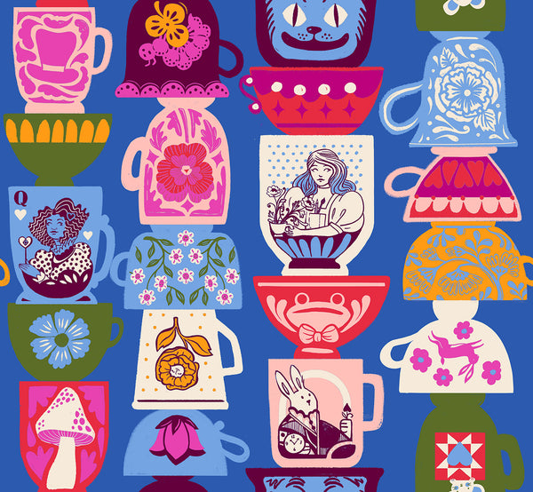 Ruby Star Society - Hello Alice - Tea Party Blue Ribbon Fabric