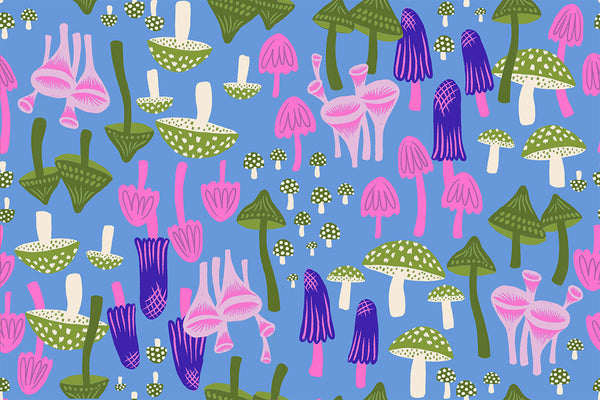 Ruby Star Society - Hello Alice - Mushroom Land Lindley Blue Fabric