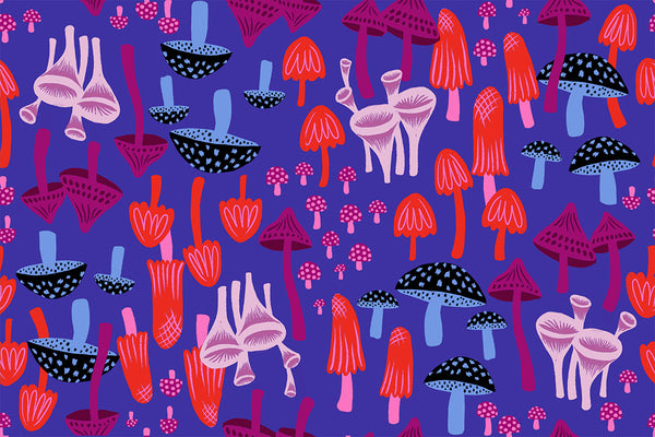 Ruby Star Society - Hello Alice - Mushroom Land Blacklight Fabric