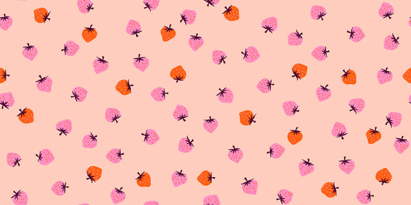 Ruby Star Society - Strawberry - Strawberry Toss Pale Peach Fabric