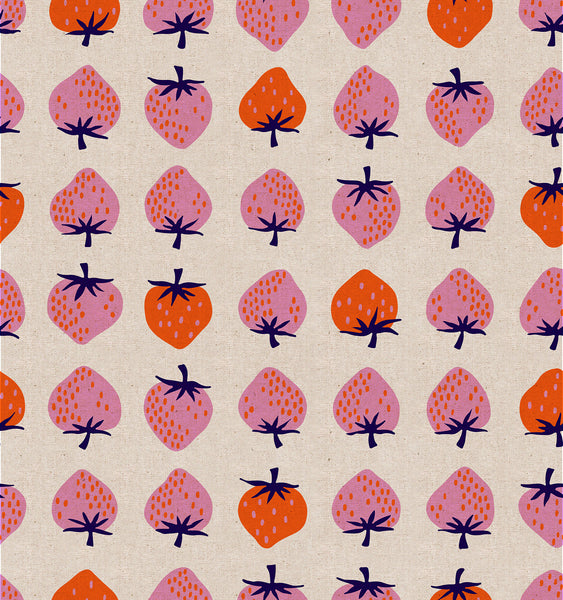 Ruby Star Society - Strawberry - Natural Canvas Fabric