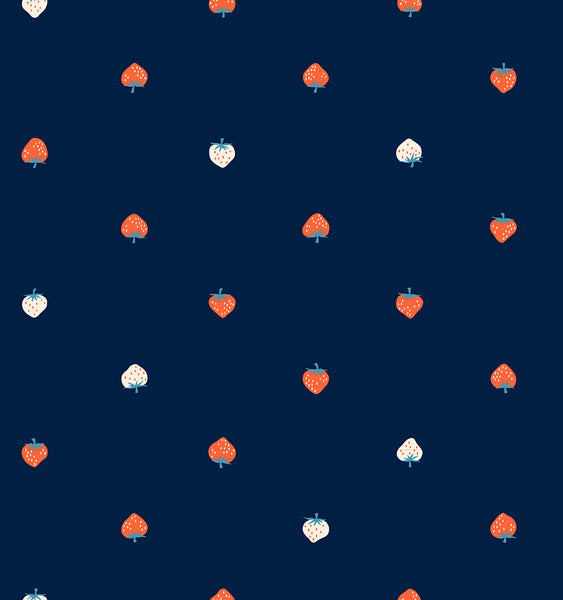 Ruby Star Society - Strawberry - Navy Lawn Fabric