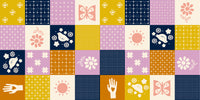 Ruby Star Society - Sugar Maple - Songbird Patchwork Navy Fabric