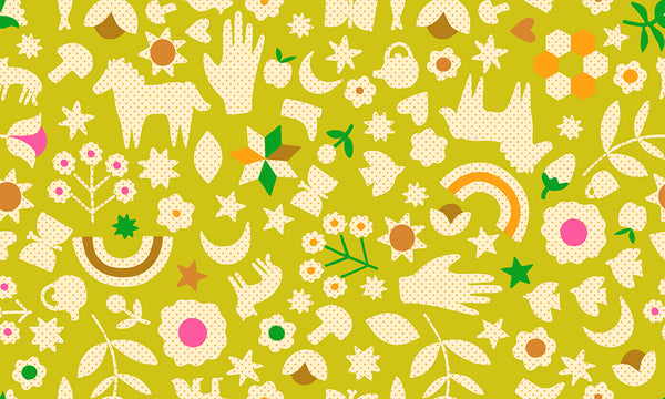 Ruby Star Society - Catnap - Little Luck Pistachio Fabric