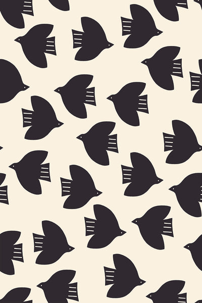Ruby Star Society - Catnap - Birds Natural Fabric