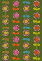 Ruby Star Society - Catnap - Daisy Stripe Sarah Green Canvas Fabric